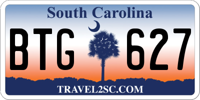 SC license plate BTG627