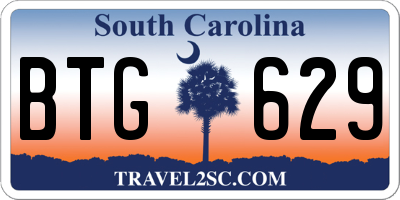 SC license plate BTG629