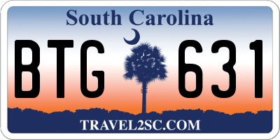 SC license plate BTG631