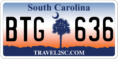 SC license plate BTG636