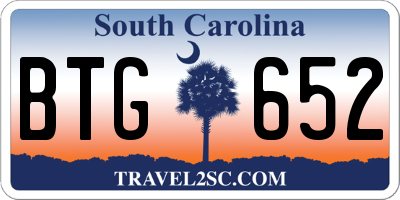 SC license plate BTG652