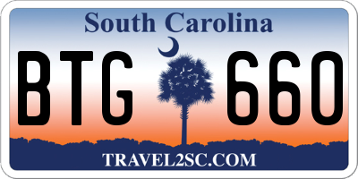 SC license plate BTG660