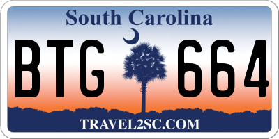 SC license plate BTG664