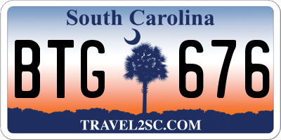 SC license plate BTG676