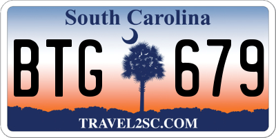 SC license plate BTG679