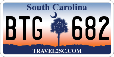 SC license plate BTG682