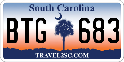 SC license plate BTG683