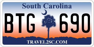 SC license plate BTG690