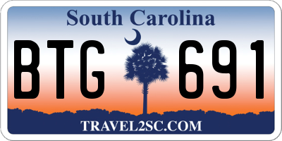 SC license plate BTG691