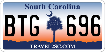 SC license plate BTG696