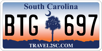 SC license plate BTG697
