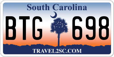 SC license plate BTG698