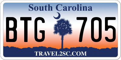 SC license plate BTG705