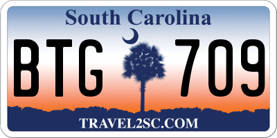 SC license plate BTG709