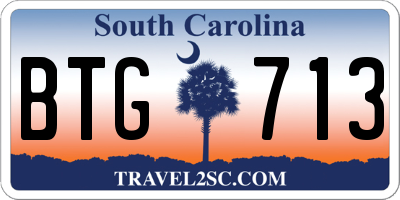 SC license plate BTG713