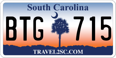SC license plate BTG715