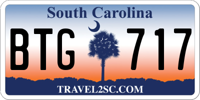SC license plate BTG717