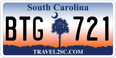 SC license plate BTG721
