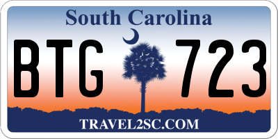 SC license plate BTG723