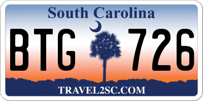 SC license plate BTG726
