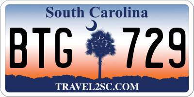 SC license plate BTG729