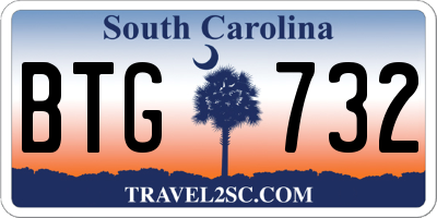 SC license plate BTG732