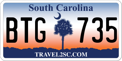 SC license plate BTG735