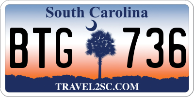 SC license plate BTG736