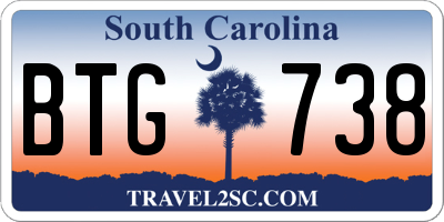 SC license plate BTG738
