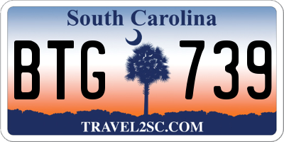 SC license plate BTG739