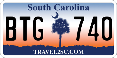 SC license plate BTG740