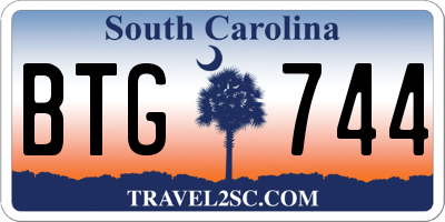 SC license plate BTG744