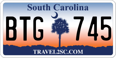 SC license plate BTG745