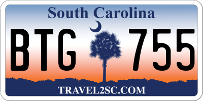 SC license plate BTG755