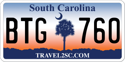 SC license plate BTG760