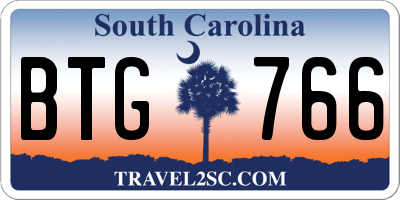 SC license plate BTG766