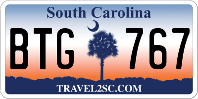 SC license plate BTG767