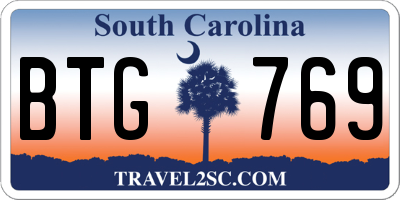 SC license plate BTG769