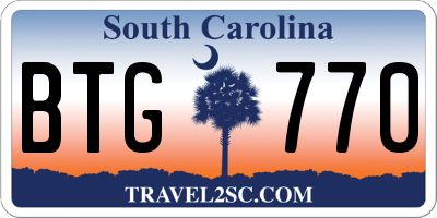 SC license plate BTG770