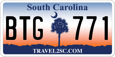 SC license plate BTG771