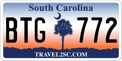 SC license plate BTG772