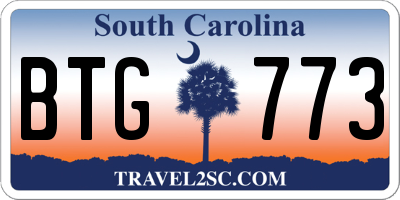SC license plate BTG773