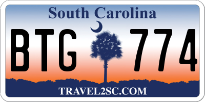 SC license plate BTG774