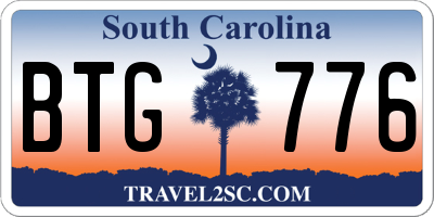 SC license plate BTG776