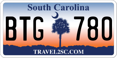 SC license plate BTG780
