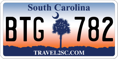 SC license plate BTG782