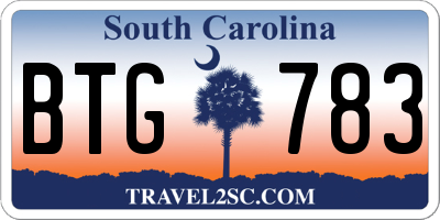SC license plate BTG783