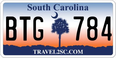 SC license plate BTG784