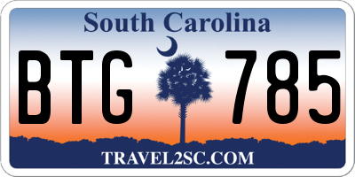 SC license plate BTG785