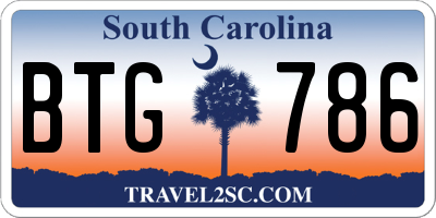 SC license plate BTG786